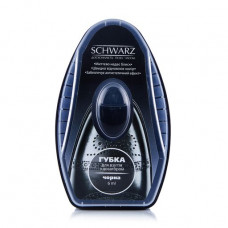 The SCHWARZ shoe polishing sponge for smooth skin, with the batcher, black, 6 ml