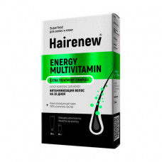 Innovative complex for hair of Hairenew Energy Multivitamin Extra Treatment Complex Vitaminization for 30 days (cream, 30 ml + the booster, 10 ml)