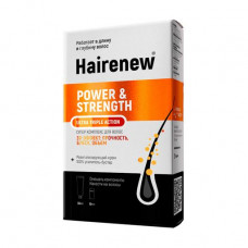 Innovative complex for hair of Hairenew Power & Strength Ultra Triple Action 3D - effect: durability, gloss, volume (cream, 30 ml + booster, 10 ml)