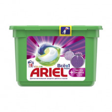 The All washing capsules Ariel in 1 Pods Color + Extra protection of fabric, 18 washings, 18 pieces