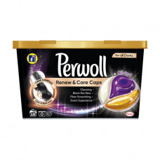 The Perwoll Renew & Care Caps washing capsules for dark and black things, 18 washings, 18 pieces