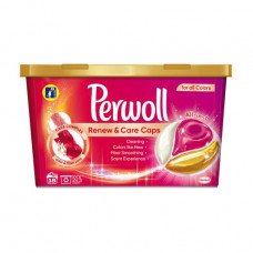 The Perwoll Renew & Care Caps washing capsules for color things, 18 washings, 18 pieces