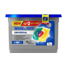 In the 1 Capsule Universal Wash & Free 4 washing capsules, 17 pieces