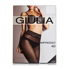 Classical tights female Giulia Impresso with a lacy belt, 40 DEN, Daino, size 2