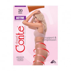 Tights female Conte elegant Active with the dragging-away shorts, 20 DEN, Mocca, size 2