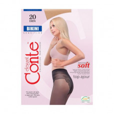Tights female Conte elegant Bikini with openwork shorts, 20 DEN, Bronz, size 2