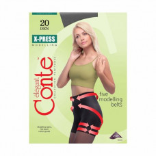 Tights female Conte elegant X-Press with the adjusting shorts and effect of push-up, 20 DEN, Bronz, size 2
