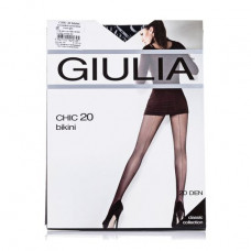 Tights female Giulia Chic Bikini 20 DEN, Nero/Rosso, size 2