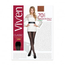 Tights female Viv’en petty Classic with shorts, 70 DEN, black, size 2