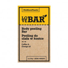 The concentrated peeling for a body of Love Bar Body Peeling Bar with coffee and oil of orange, 2*30 g