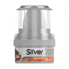 Silver cream gloss for footwear, bank, brown, 60 ml