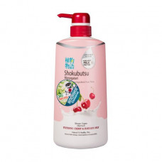 Cherry shower cream gel Shokubutsu Monogatari Whitening Cherry & Hokkaido Milk and milk of Hokkaido, 500 ml