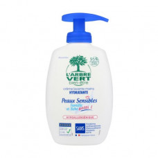 Cream-soap for hands of L'Arbre Vert Family & Baby Sensitive for sensitive skin, hypoallergenic, with the batcher, 300 ml