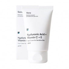 Cream for sensitive face skin of Sane Hyaluronic Acid + Vitamin C + E Face Cream For Sensitive Skin with hyaluronic acid + vitamin C + E, 40 ml