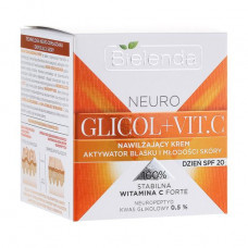 Cream for the person Bielenda NEURO GLICOL + VIT C The Moistening Activator of Gloss and Youth of Skin of SPF 20 of Day, 50 Ml