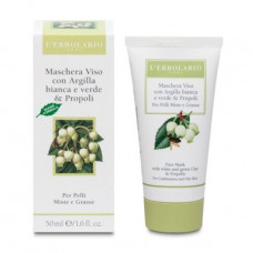 L'Erbolario Face Mask With White And Green Clay & Propolis face pack on the basis of clay and propolis, 50 ml