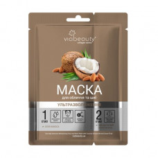 Face pack and necks of Via Beauty Extra moisturizing with coconut oil and almond cream fluid of two-stage, 30+6 g
