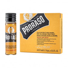 Oil for a beard of Proraso Hot Oil Beard Treatment Wood & Spice, 4*17 ml