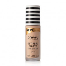 The matting liquid foundation for the person Pretty By Flormar Get Real Matte Foundation SPF 15, 001 Porcelain, 30 ml