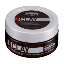 Men's opaque clay for hair dressing of L'Oreal Professionnel Homme Clay Strong Hold Matt Clay, 50 ml