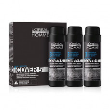 The men's bezammiachny painting gel for toning of a gray hair of L'Oreal Professionnel Cover 5', 3 Dark brown-haired person, 3*50 ml
