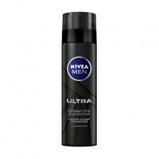 Men's black Nivea Men Ultra shaving gel Ultrasmooth sliding, 200 ml