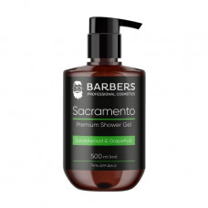 The men's Barbers Sacramento Premium Shower Gel shower gel with a sandal-wood tree and grapefruit, 500 ml