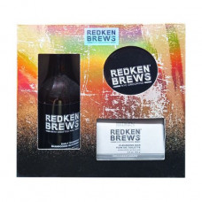 Men's gift set for hair of Redken Brews Grooming Set (lipstick for hair dressing, 100 ml + soap, 150 g + 3 in 1 shampoo, 300 ml)