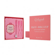 Girlwood eyebrow soap fixer with 3 brushes, 12 g