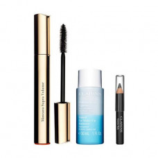 A set of Clarins (mascara, 8 ml + means for removal of a make-up from eyes, 30 ml + a pencil for eyes, 0.39 g)