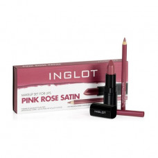 The Inglot Makeup Set For Lips Rose Satin set (lipstick, 4.5 g + a pencil for lips, 1.13 g)