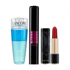 The Lancôme set (mascara, 2 ml + lipstick for lips, 1.3 g + two-phase face lotion, 30 ml)