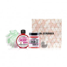 Mr.Scrubber Cherry Bomb set (sugar srub, 300 g + shower gel, 300 ml + bast)