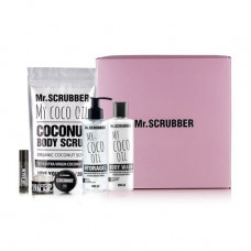 The Mr.Scrubber Coconut set (a body scrub, 200 g + shower gel, 200 ml + body gel, 200 ml + a srub for lips, 35 g + lip balm, 5 g)