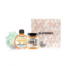 Mr.Scrubber Mandarin set (sugar srub, 300 g + shower gel, 300 ml + bast)