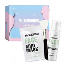 The Mr.Scrubber Mattifying Daily Care set (a face pack, 100 g + face mousse, 150 ml + the pallet for preparation and drawing masks)