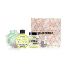Mr.Scrubber Pineapple set (sugar srub, 300 g + shower gel, 300 ml + bast)