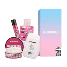 The Mr.Scrubber Sweet Raspberry set (a srub for lips, 50 ml + lip balm, 5 g + hand cream, 50 ml + antiseptics, 30 ml)