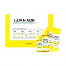 The Some By Mi Yuja Niacin Brightening set (a night face pack, 20 g + a toner for the person, 30 ml + gel-cream, 30 ml + serum, 10 ml)