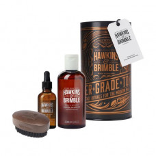 Set for a beard of Hawkins & Brimble Beard Gift Set (shampoo, 250 ml + beard oil, 50 ml + a brush for a beard)