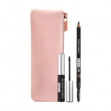 Set for eyebrows of Pupa Eyebrow Essential Kit 002 Brown (a pencil for eyebrows, 1.08 g + eyebrow gel, 4 ml + a make-up bag)
