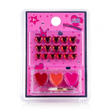 Set for girls of Honey Bunny Miss Magic hearts (lip gloss of 3 g + rhinestones)