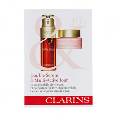 Set for the person Clarins Double Serum & Multi-Active Jour 30+ (face serum, 0.9 ml + day face cream, 2 ml)
