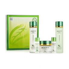 Set for the person Jigott Well-Being Greentea (a toner, 150 ml + a toner, 30 ml + an emulsion, 150 ml + an emulsion, 30 ml + cream, 50 ml)