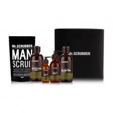 Set for men of Mr.Scrubber Man (a coffee body scrub of 200 g + cream after shaving of 100 ml + shampoo for hair and a body of 250 ml + the perfumed men's gel