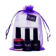 Set for nails of Tufi Profi Premium 3 (gel polish 11, 8 ml + gel polish 01, 8 ml + gel polish 02, 8 ml + lint-free napkins, fabric 4х6, 70 pieces + oil for a seam cuticle