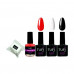 Set for nails of Tufi Profi Premium 3 (gel polish 11, 8 ml + gel polish 01, 8 ml + gel polish 02, 8 ml + lint-free napkins, fabric 4х6, 70 pieces + oil for a cuticle chewing gum, 15 ml)