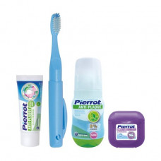 Set for Pierrot travel (toothpaste, 30 ml + mouthwash, 100 ml + tooth thread, 30 m + a toothbrush, 1 piece)