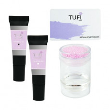 Set for stamping of Tufi Profi Premium Frida 1 (a stamp of pink, 1 piece + stamping gel (black, white), 2*8 g + the scraper)