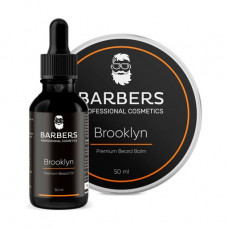 Set for care for a beard of Barbers Brooklyn, 80 ml (balm for a beard of Barbers Brooklyn Premium Beard Balm, 50 ml + oil for a brorda of Barbers Brooklyn Premium Beard Oil, 30 ml)